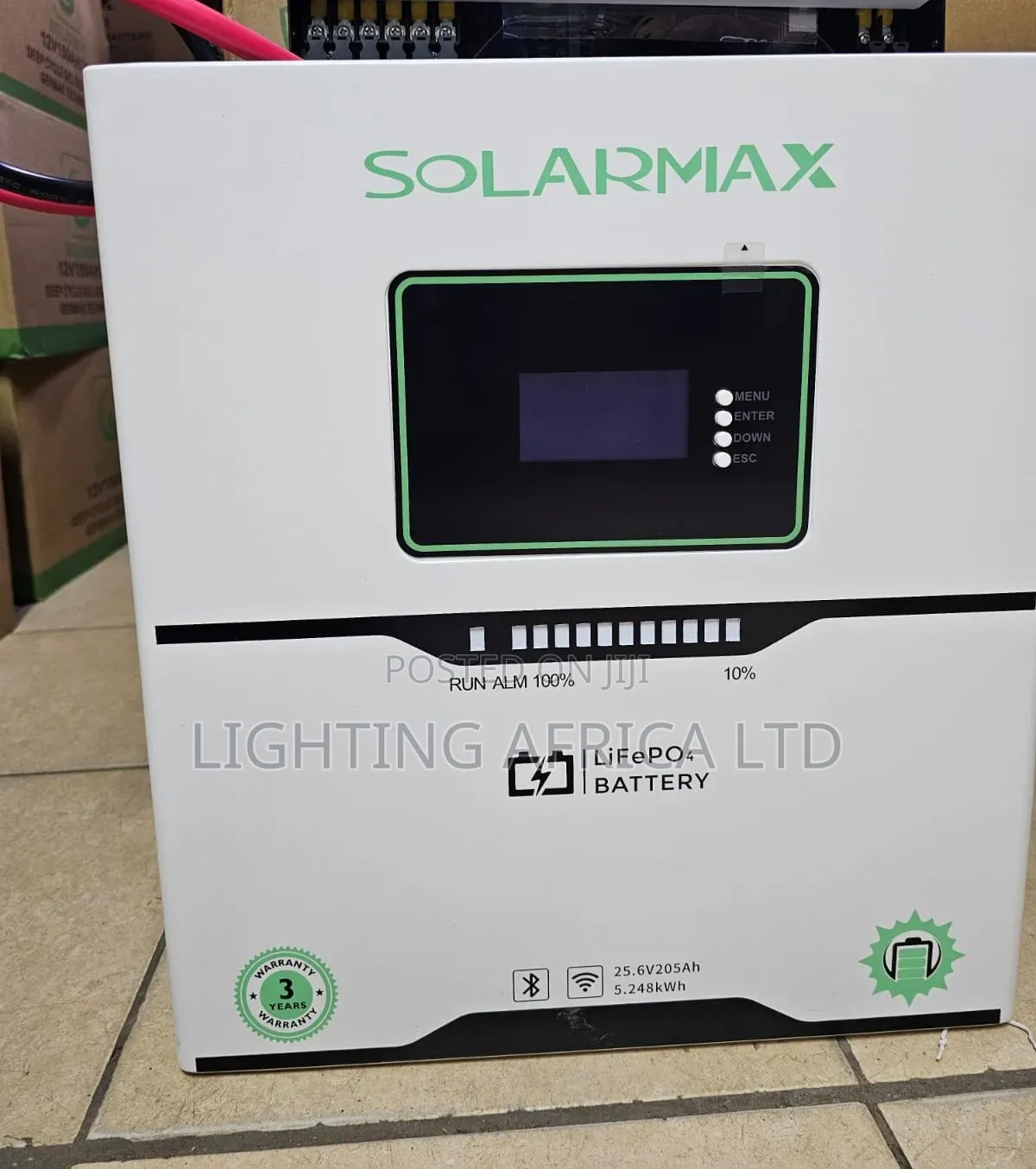 Solarmax 5.248kwh - 25.6v (205ah) Lithium Ion Solar Battery 6000 Cycle