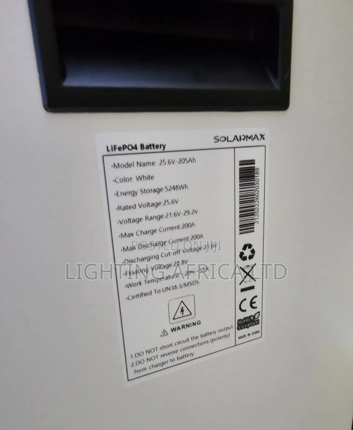 Solarmax 5.248kwh - 25.6v (205ah) Lithium Ion Solar Battery 6000 Cycle