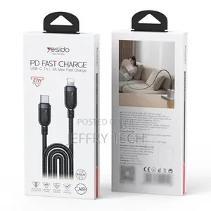 Yesido Ca193 27w Type-C to Lightning Data Cable – 3m (Black)