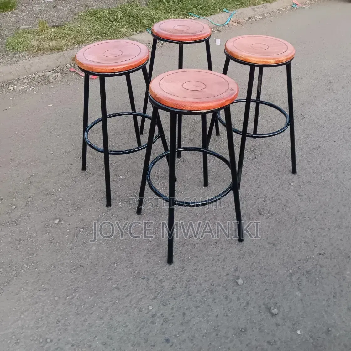Backless Wooden High Counter Stool
