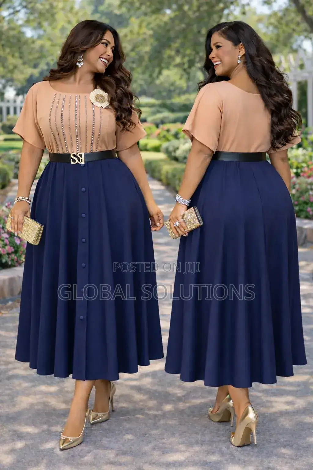 A-Line Maxi Skirts From Shein With a High Waist and a Button-Down