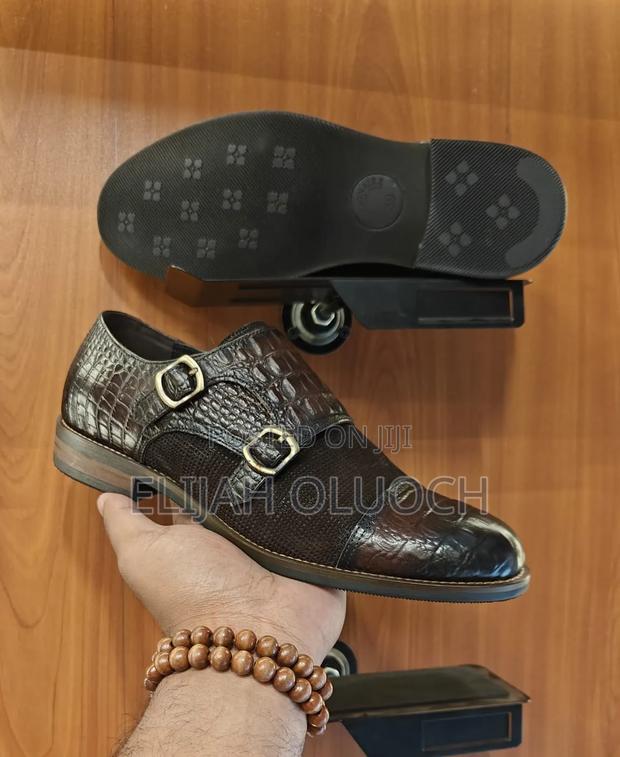 Dark Brown/Chocolate Billionaire Leather Lowcuts[Monk Strap] - thumbnail 2