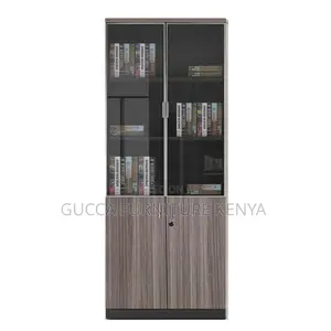 Office 2-Door Wooden Shelf Display Cabinet