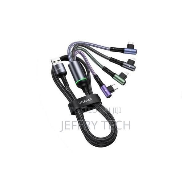 4-in-1 Right-Angle Charging Cable 1.2m, Usb-C, Lightning, Micro-Usb - thumbnail 3
