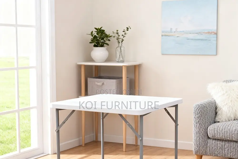Home Table; Foldable White Outdoor Portable Table