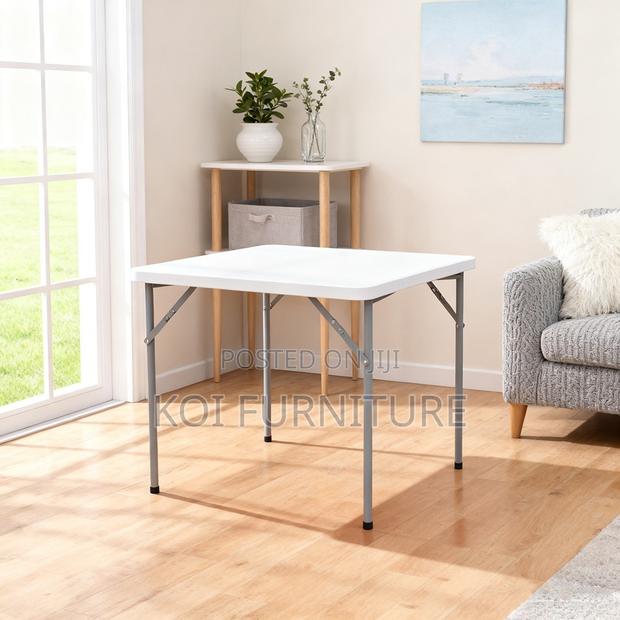 Home Table; Foldable White Outdoor Portable Table - thumbnail 8