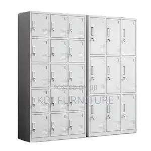 Office Cabinet; 9 Lockers Gray Executive Files Cabinet