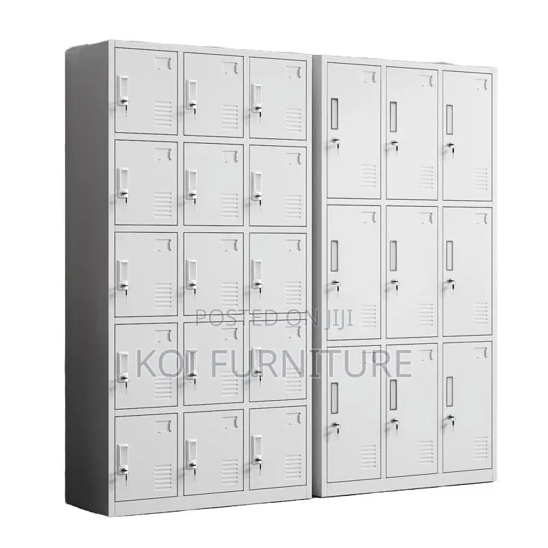 Office Cabinet; 9 Lockers Gray Executive Files Cabinet