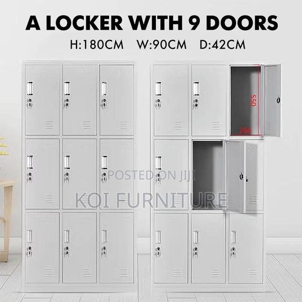 Office Cabinet; 9 Lockers Gray Executive Files Cabinet - thumbnail 3