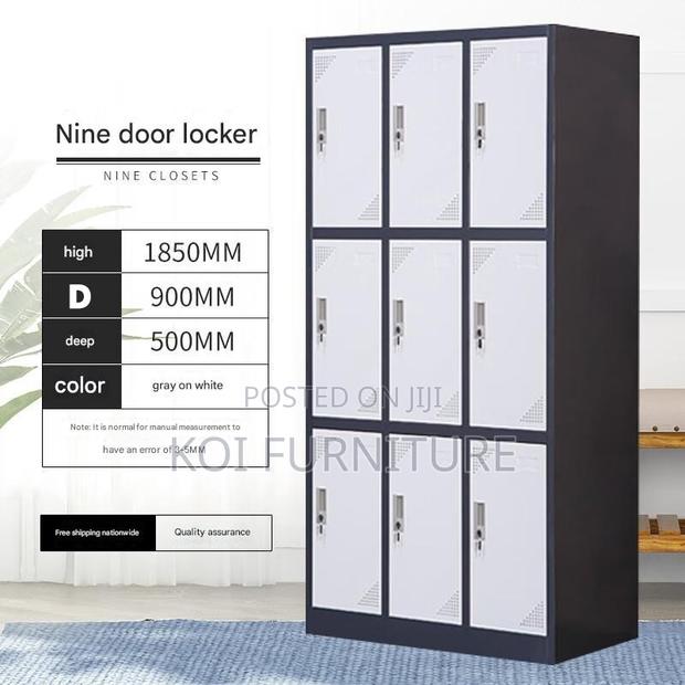 Office Cabinet; 9 Lockers Gray Executive Files Cabinet - thumbnail 4