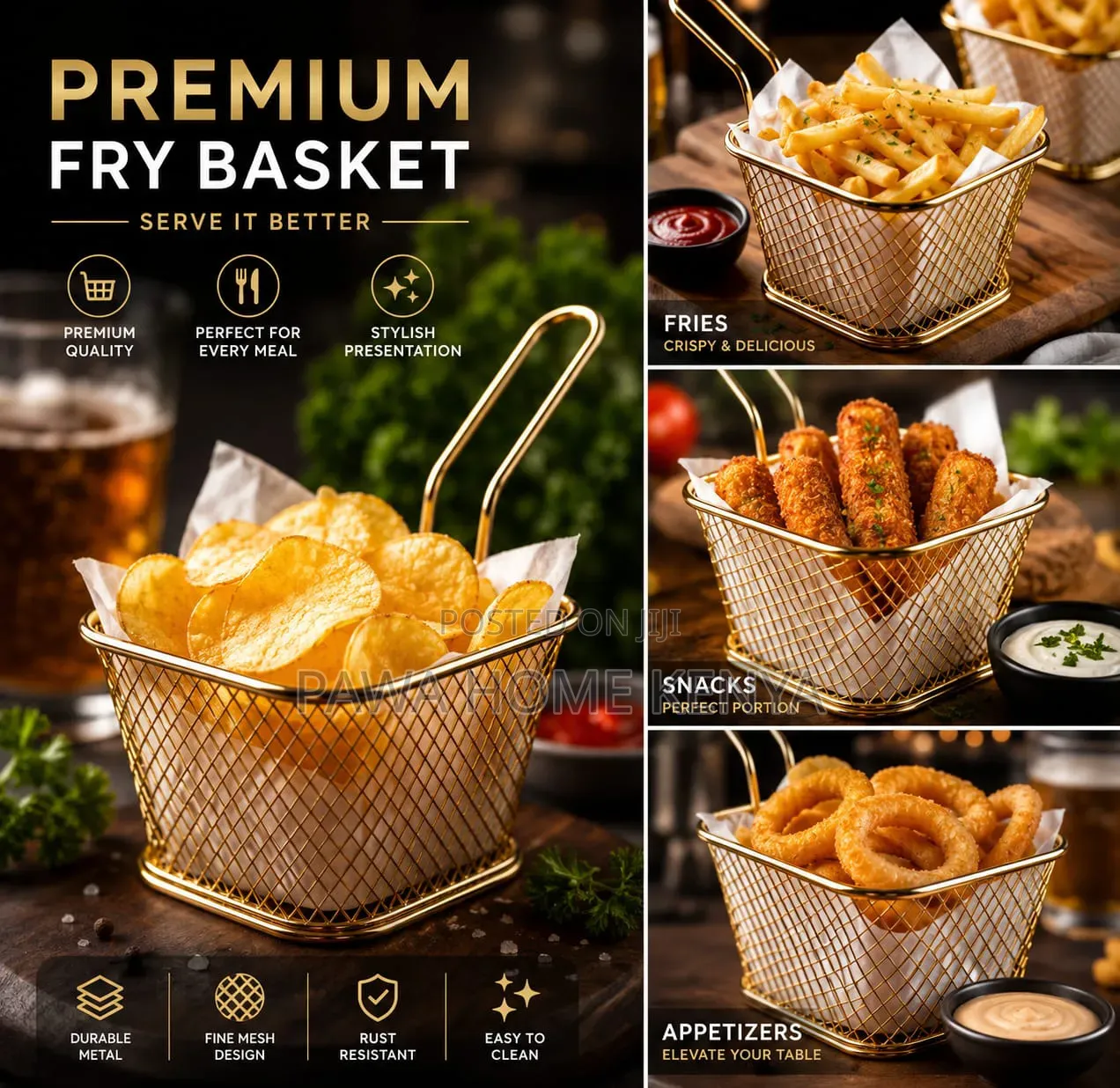 Stainless Steel Big Fries Basket