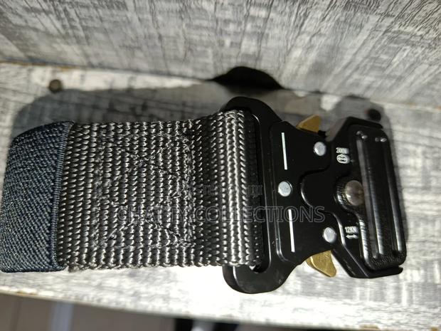 Black Top Quality Unisex Tactical Belt - thumbnail 4
