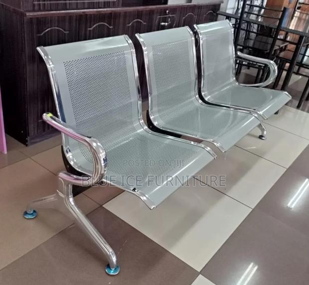 Executive Silver Bench Chair 3seat - main view