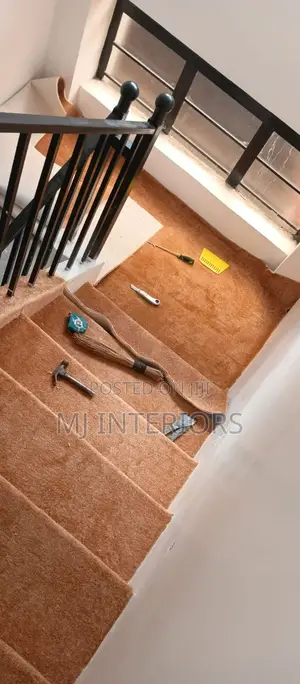 Staircase Wall to Wall Carpet Installation Soft Anti Slip Finish