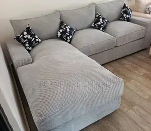 Contemporary Light Gray Sectional Sofa With Chaise"