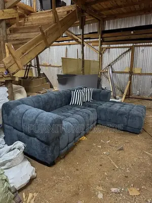 Plush Dark Gray Sectional Sofa Bubble Design