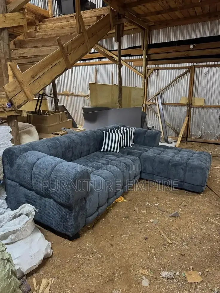 Plush Dark Gray Sectional Sofa Bubble Design
