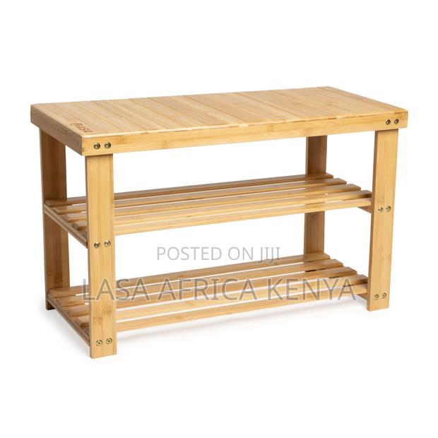 3 Tier Bamboo Shoe Bench Storage Shelf