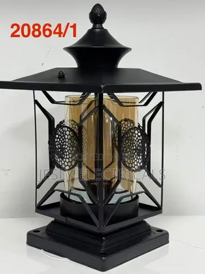 Black Metal Pillar Gate Light