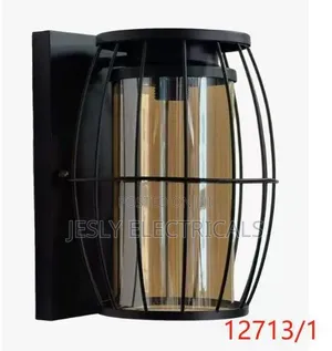 Black Metal Cage Outdoor Wall Lamp