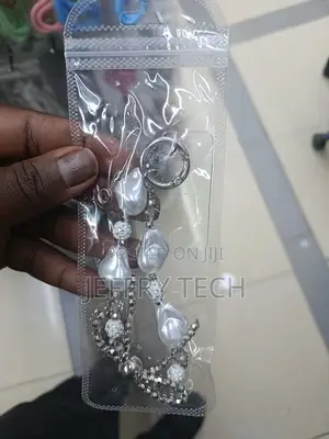 Pearlescent and Crystal Bead Wrist Lanyard for Phones or Bags.