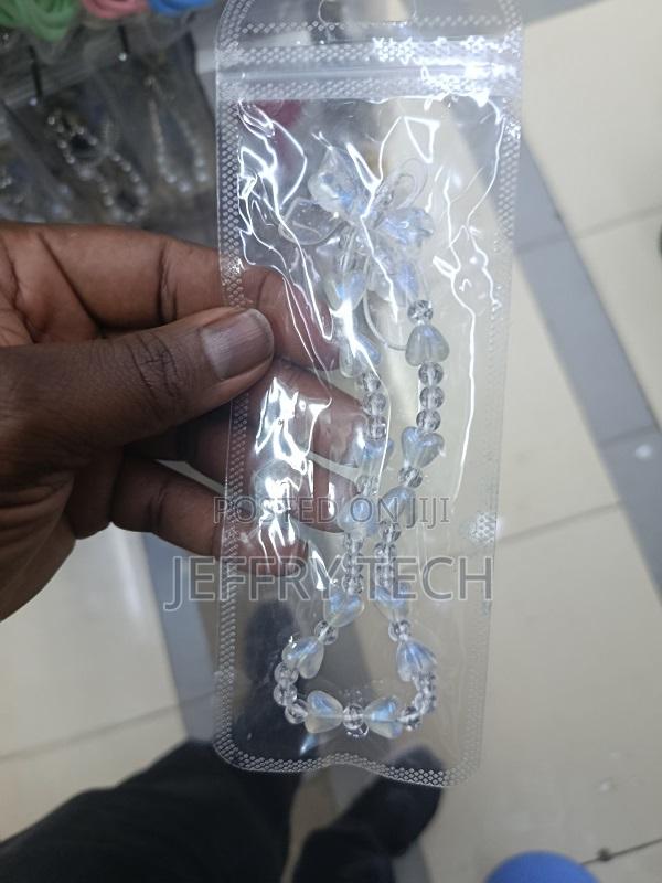 Beaded Phone Charm Strap With Heart-Shaped and Butterfly-Shaped Beads