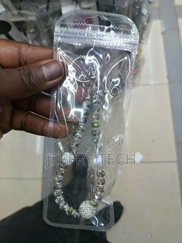 Crystal-Style Beaded Phone Charm Strap Lanyard
