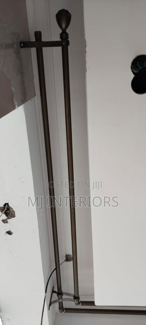 Heavy Gauge Jua Kali Curtain Rods With Wall Brackets
