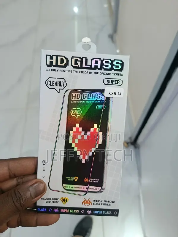 Tempered Glass Screen Protector for a Pixel 7a Smartphone.