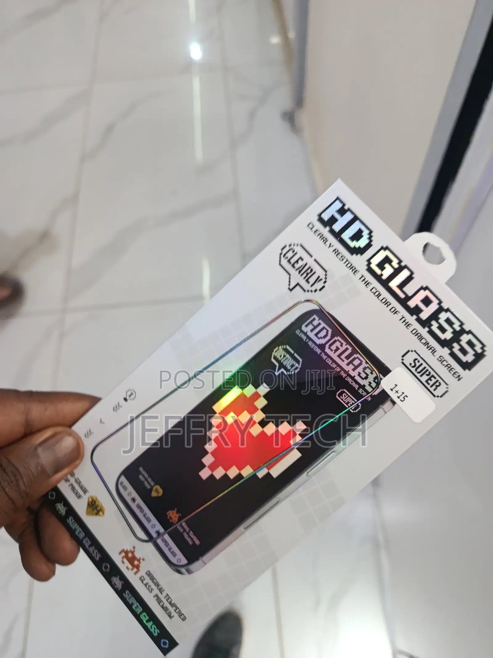 1+15 Glass Screen Protector Packaged for High-Definition Clarity