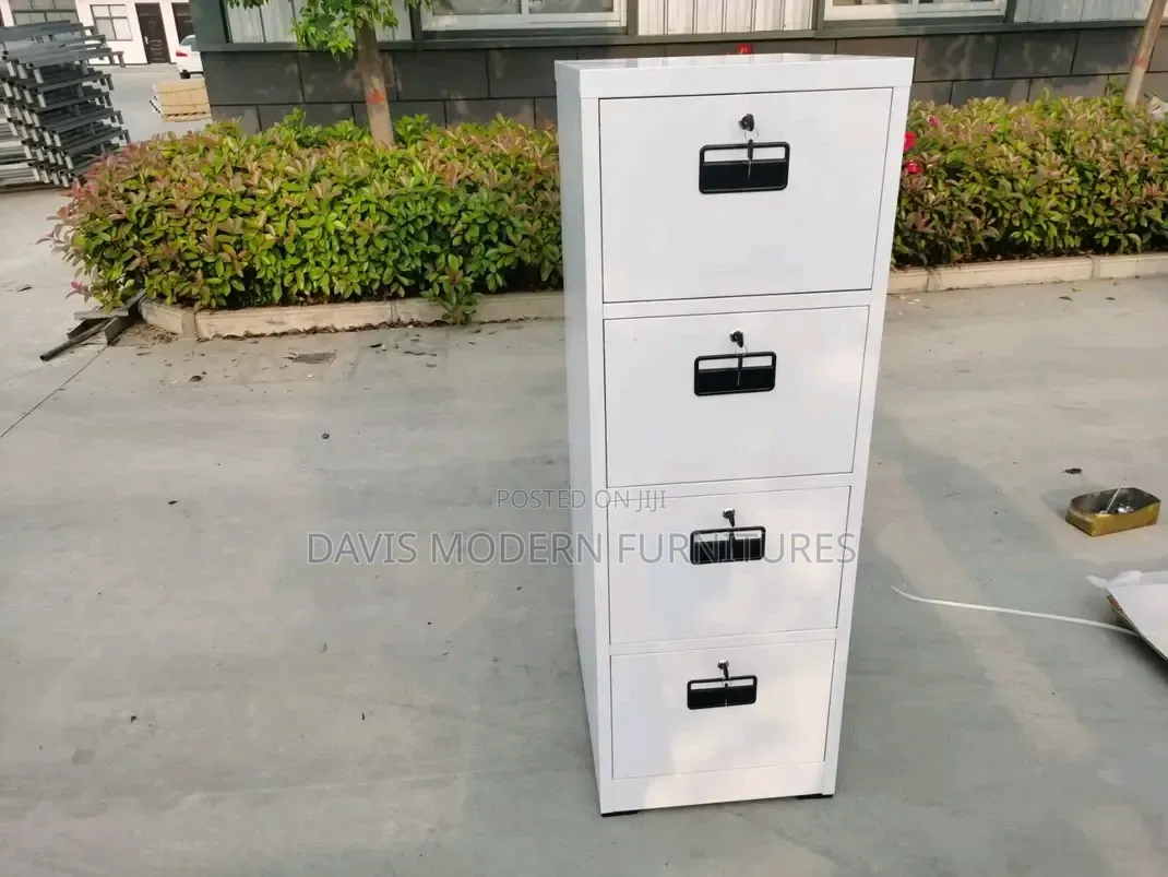 A White Vertical 4-Drawers Metal Filling Cabinet