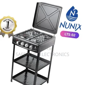 Nunix Standing Cooker With Shelves LTS-02 (3 Gas + 1 Electric)