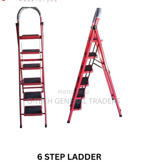 Heavy Duty 6-Step Durable Ladder(Red/Black) - main view