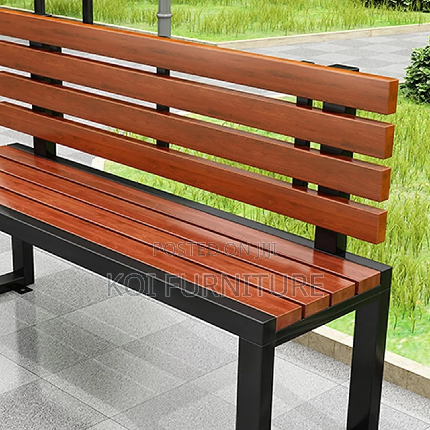 Custom Outdoor Wooden Metal Bench