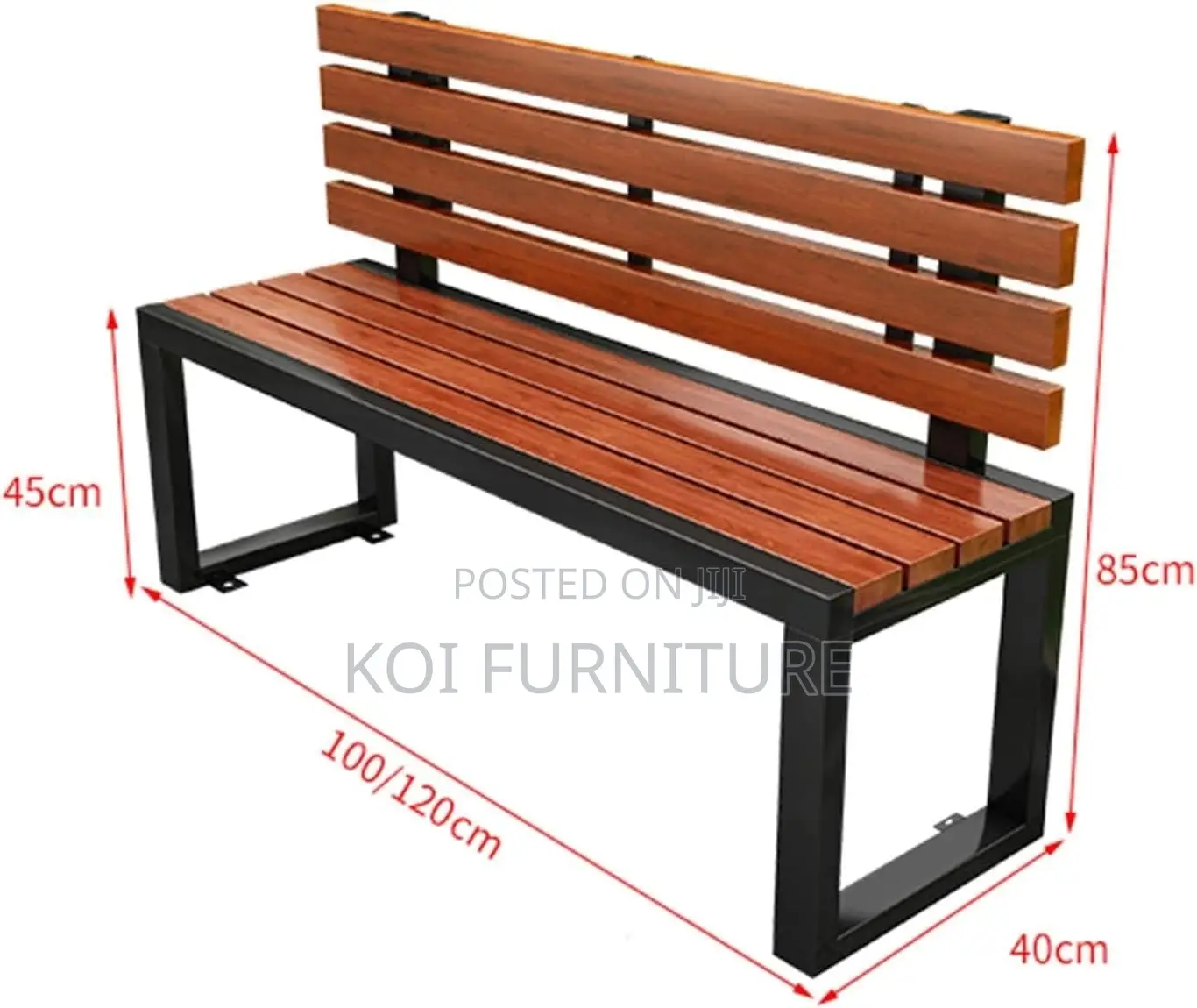 Custom Outdoor Wooden Metal Bench