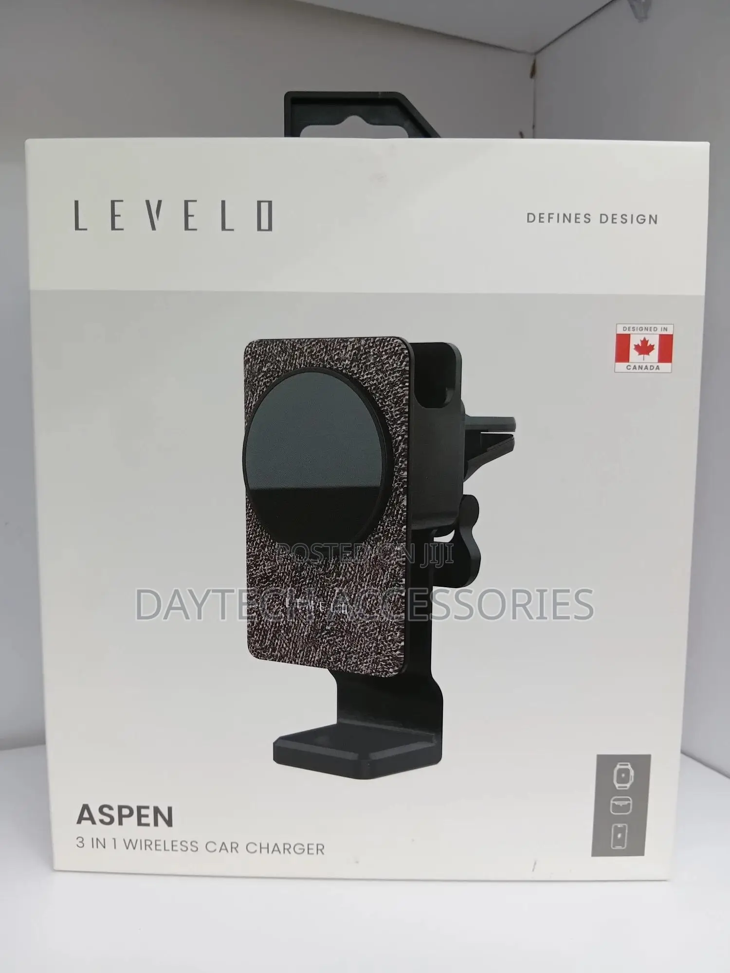 This Is a Levelo Aspen 3-in-1 Wireless Car Charger and Holder.
