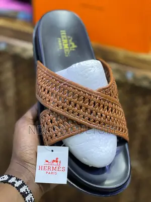 Hermes Cross Strap Braided Sandals