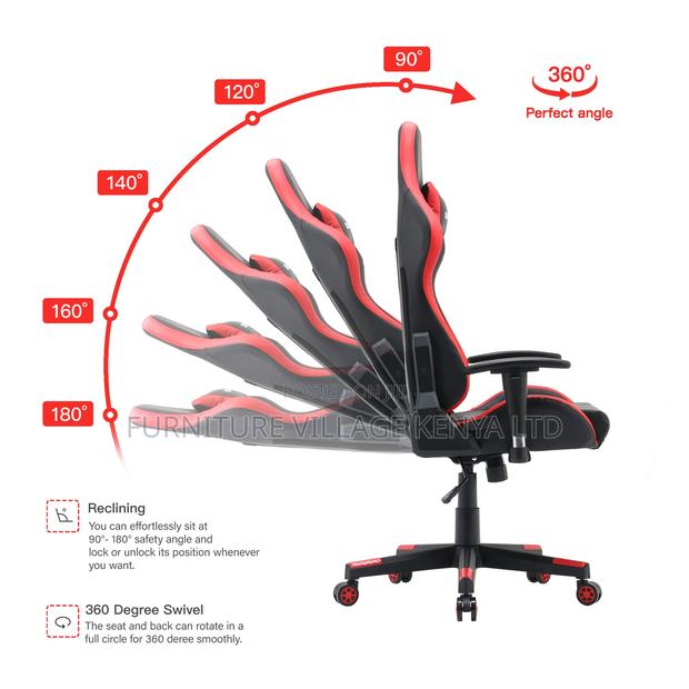Adjustable Pu Leather Racing Gaming Chair - thumbnail 8