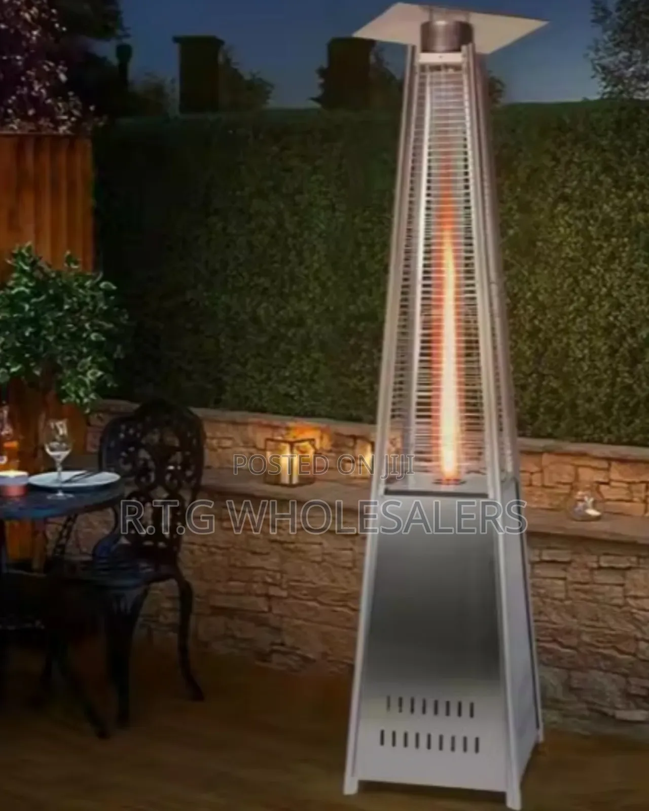 Modern Pyramid Patio Heater – Gas Outdoor Standing Heater