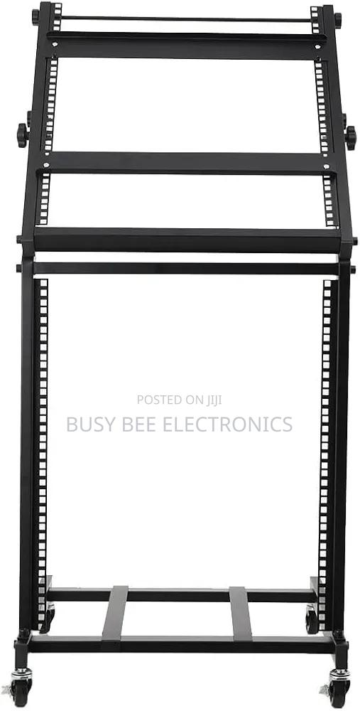 16u Mobile Dj Mixer Stand Rack Mount Rolling Stand - thumbnail 2