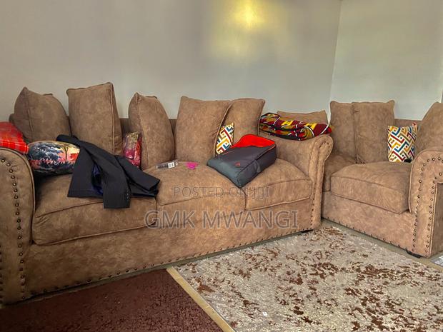 5 Seater Sofa Tonka Brown Spring Cushion - thumbnail 3