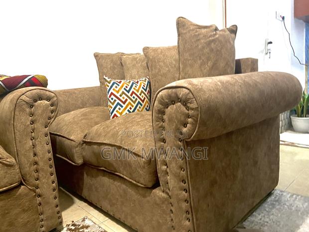 5 Seater Sofa Tonka Brown Spring Cushion