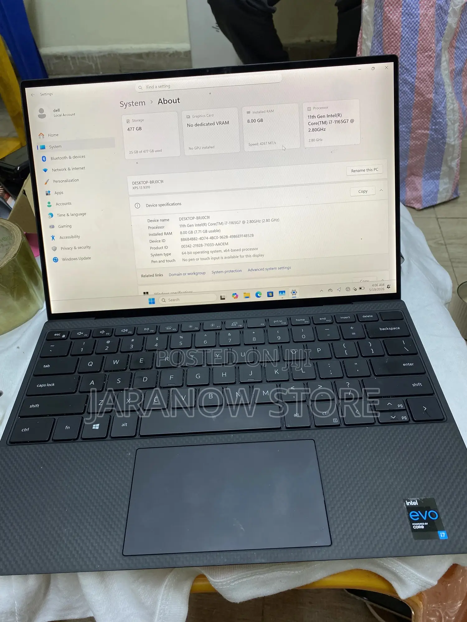 Laptop Dell XPS 13 9310 8GB Intel Core i7 SSD 512GB