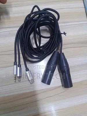 Multi-Adapter Audio Cable XLR Male and 3.5mm, Lightning, and Usb-C