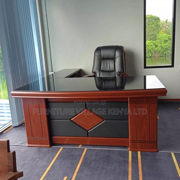 Executive Corner Writing Desk 1800mm Mahogany Finish - main view