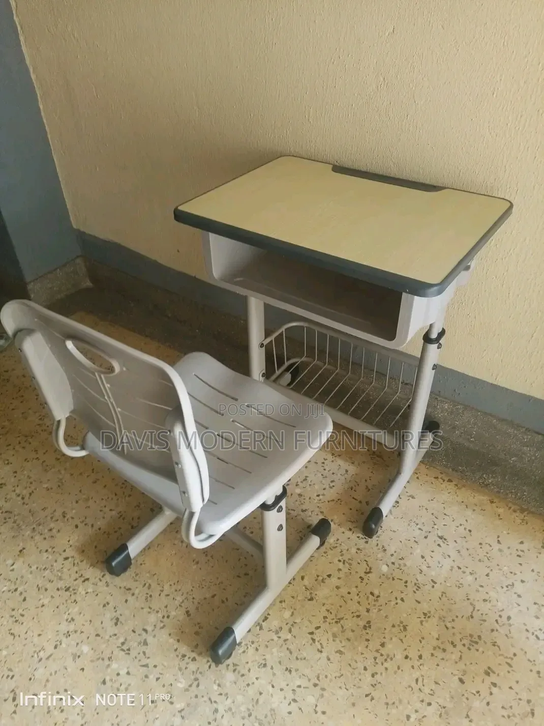 A Single Student Desk and Chair