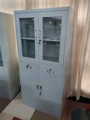 Tall Light Grey Metal Office Storage