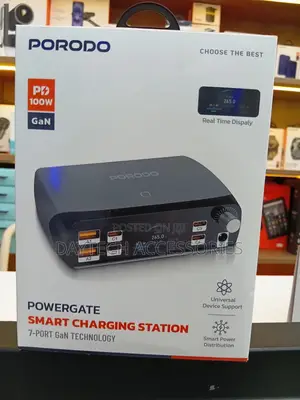 Porodo Powergate 100w Smart Charging Station With Real-Time Display.
