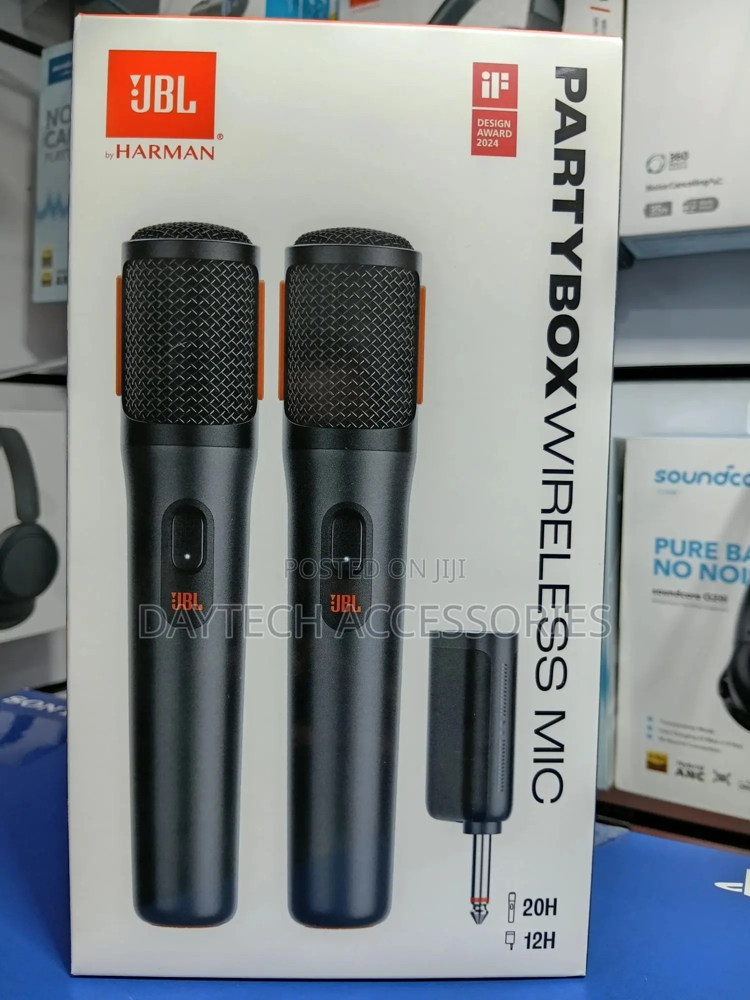 JBL Partybox Wireless Microphones Featuring a 2.4ghz Digital Receiver.