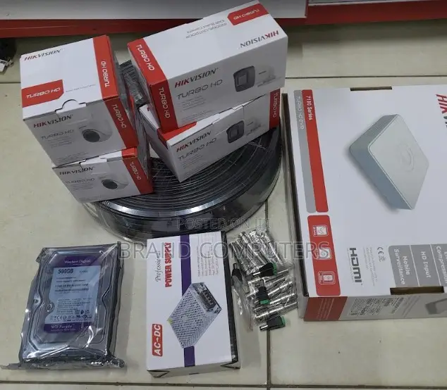 4 Channel CCTV Camera Set Up Package- Hikvision CCTV Security Camera